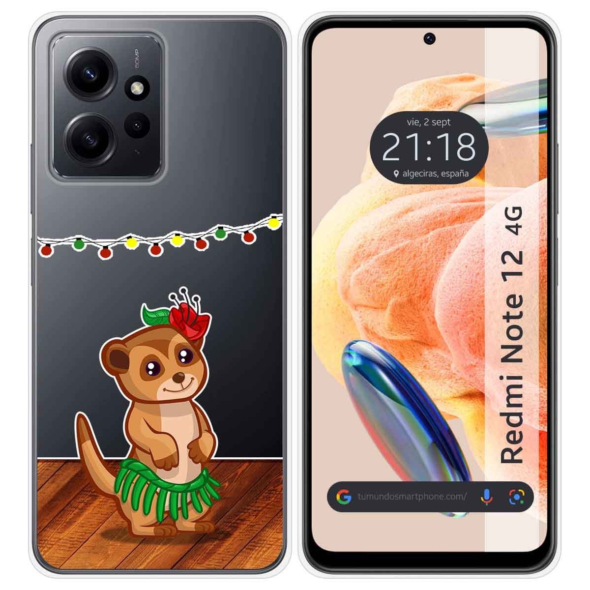 Funda Silicona Transparente compatible con Xiaomi Redmi Note 12 4G diseño Suricata Dibujos
