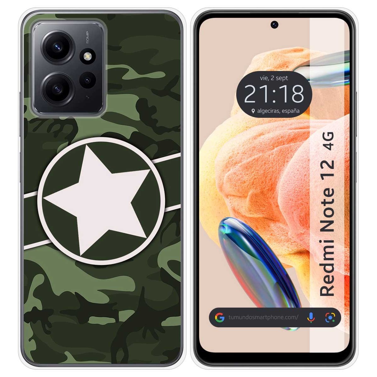 Funda Silicona compatible con Xiaomi Redmi Note 12 4G diseño Camuflaje 01 Dibujos