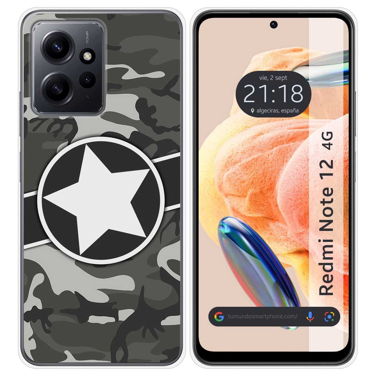 Funda Silicona compatible con Xiaomi Redmi Note 12 4G diseño Camuflaje 02 Dibujos