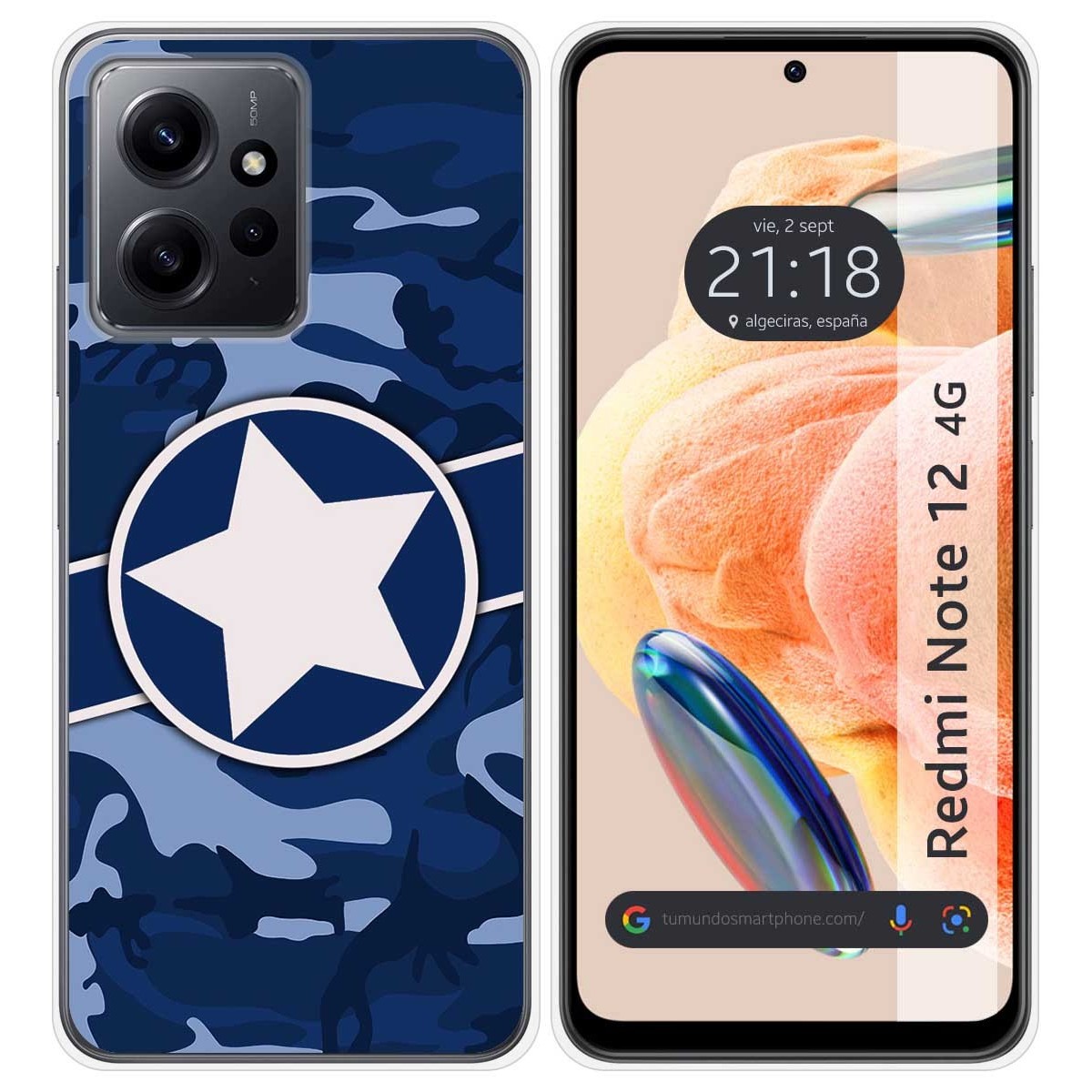 Funda Silicona compatible con Xiaomi Redmi Note 12 4G diseño Camuflaje 03 Dibujos