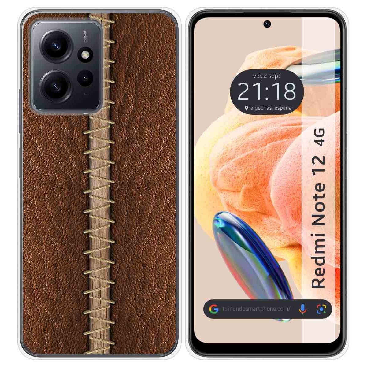 Funda Silicona compatible con Xiaomi Redmi Note 12 4G diseño Cuero 01 Dibujos