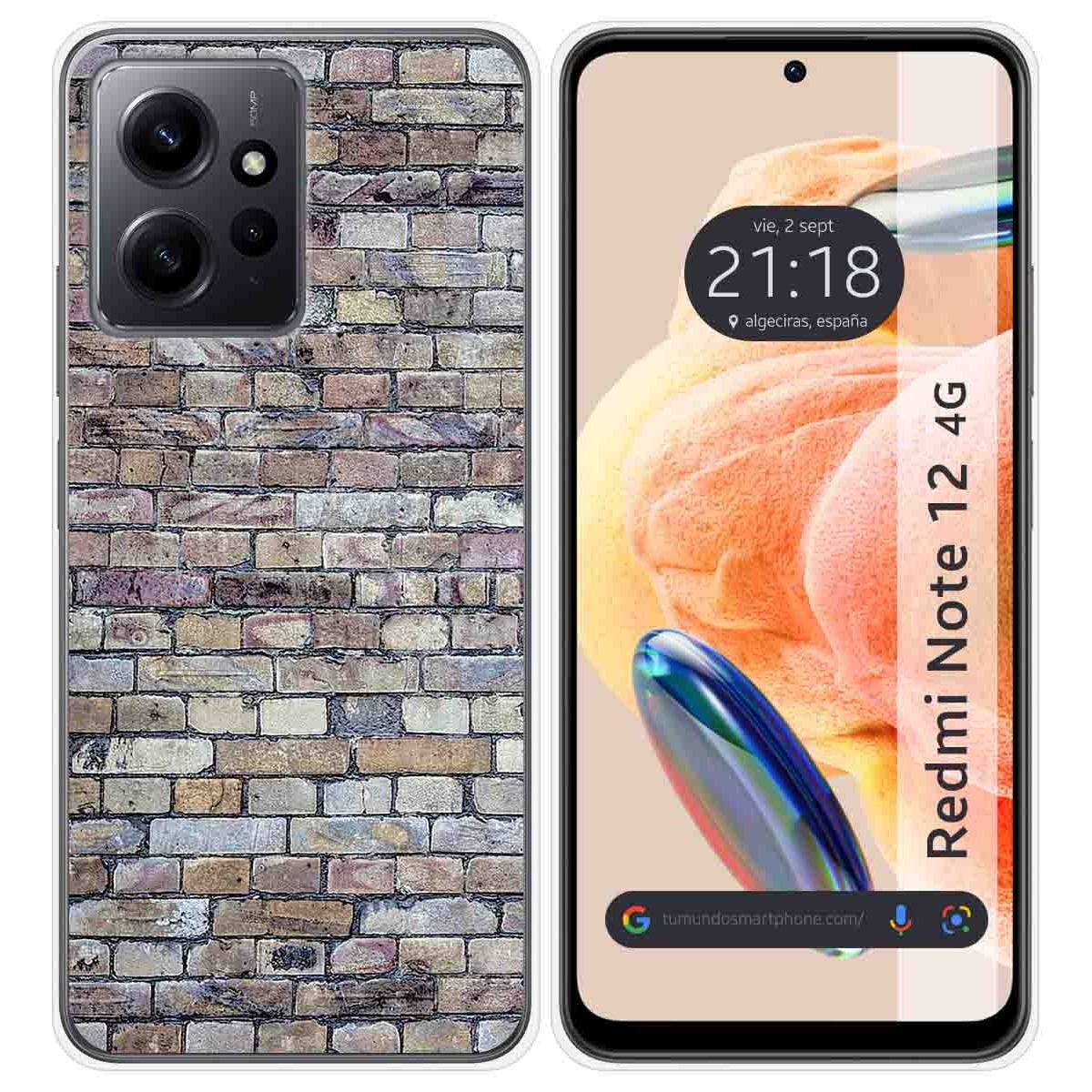Funda Silicona compatible con Xiaomi Redmi Note 12 4G diseño Ladrillo 02 Dibujos