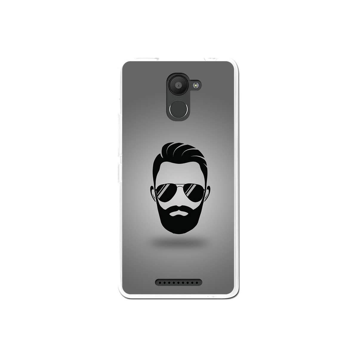 Funda Gel Tpu para Bq Aquaris U Plus Diseño Barba Dibujos