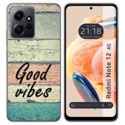 Funda Silicona compatible con Xiaomi Redmi Note 12 4G diseño Madera 01 Dibujos
