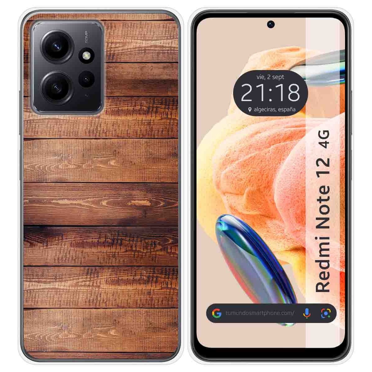 Funda Silicona compatible con Xiaomi Redmi Note 12 4G diseño Madera 02 Dibujos