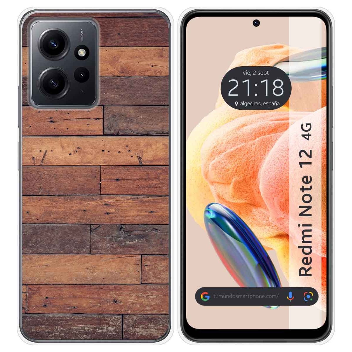 Funda Silicona compatible con Xiaomi Redmi Note 12 4G diseño Madera 03 Dibujos
