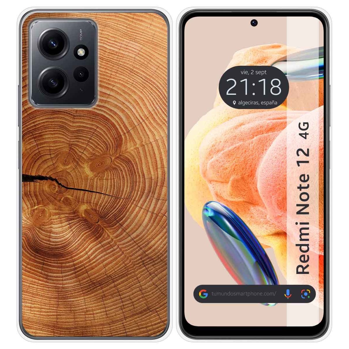 Funda Silicona compatible con Xiaomi Redmi Note 12 4G diseño Madera 04 Dibujos