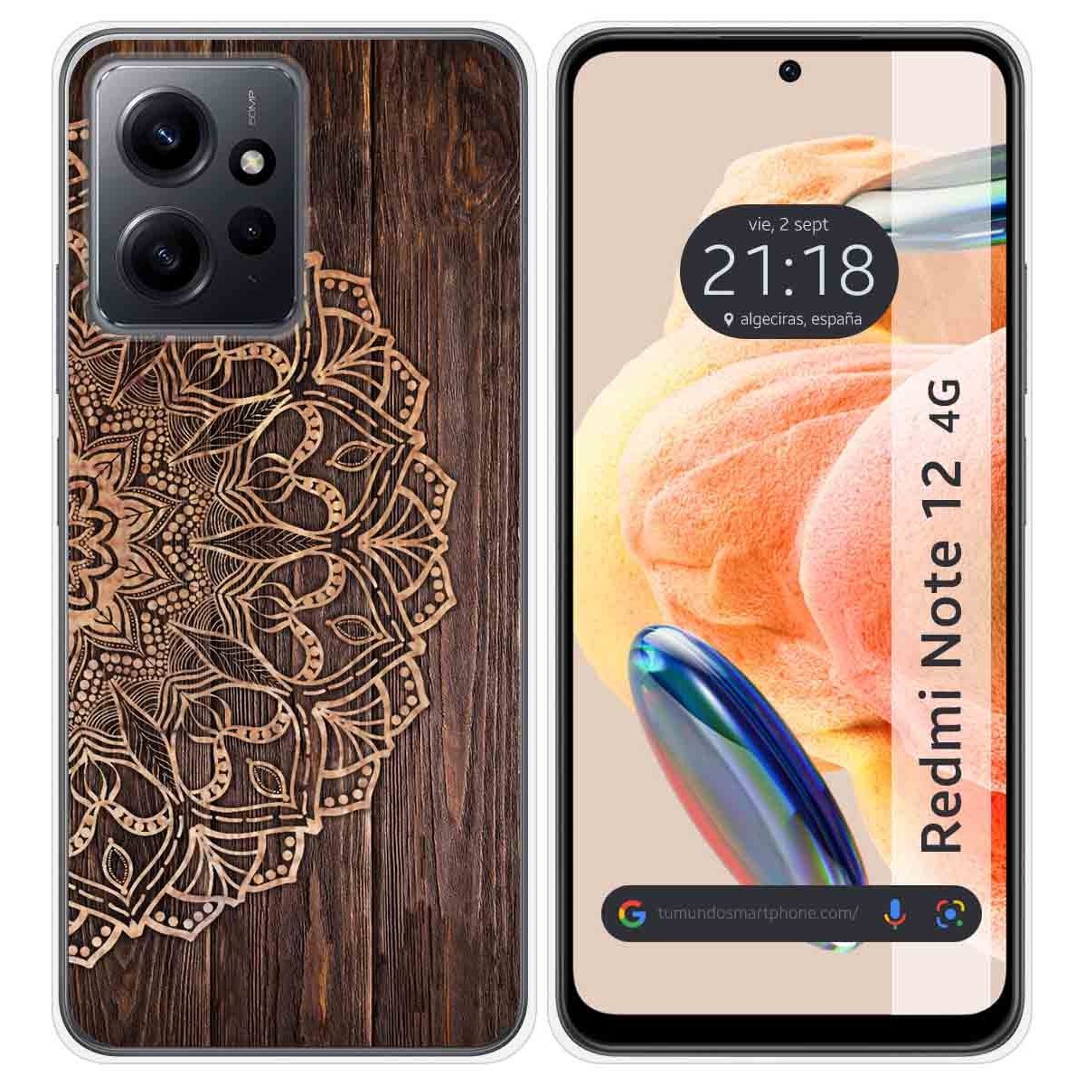 Funda Silicona compatible con Xiaomi Redmi Note 12 4G diseño Madera 06 Dibujos