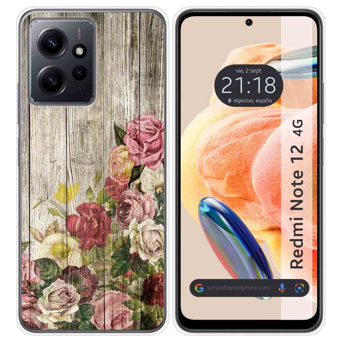 Funda Silicona compatible con Xiaomi Redmi Note 12 4G diseño Madera 08 Dibujos