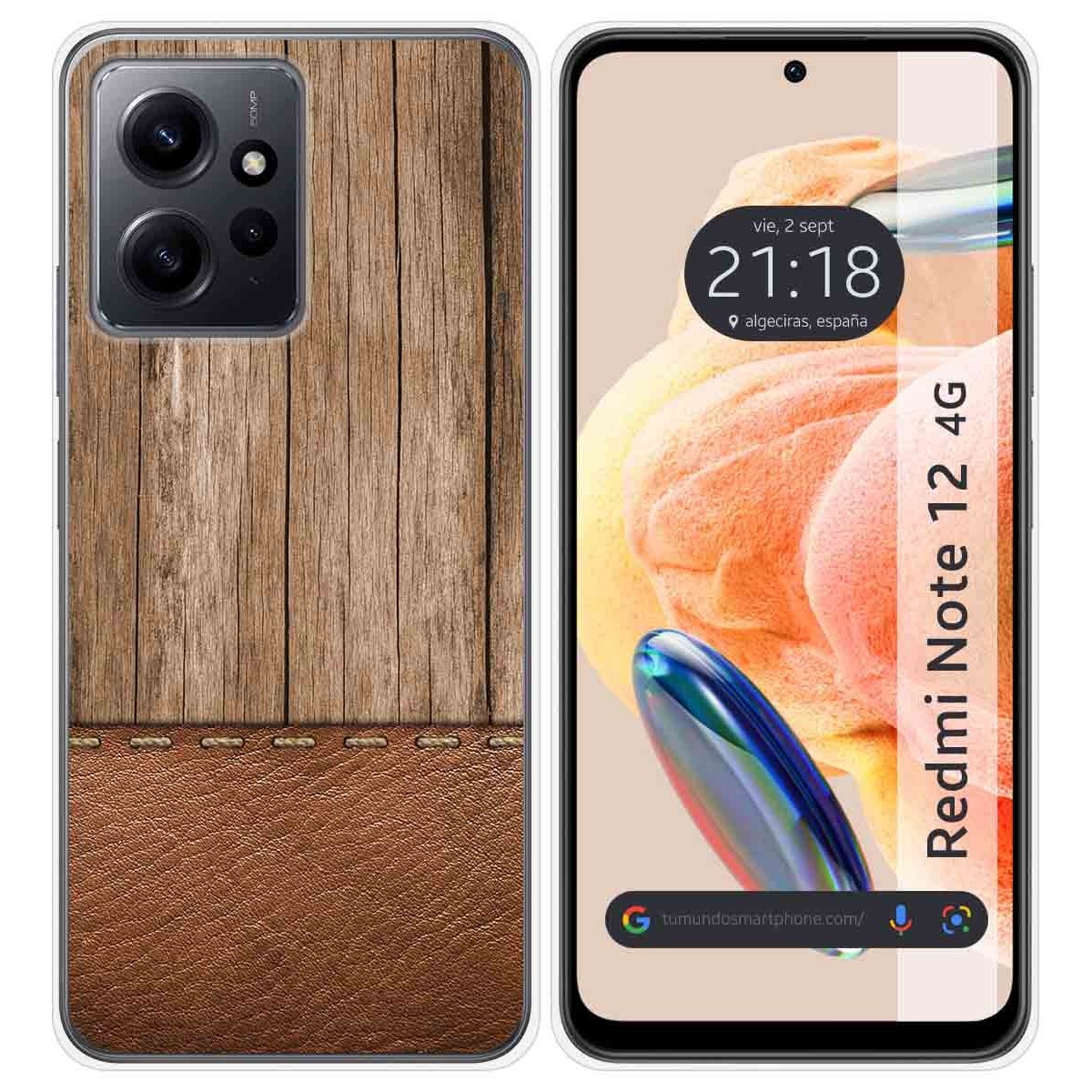 Funda Silicona compatible con Xiaomi Redmi Note 12 4G diseño Madera 09 Dibujos