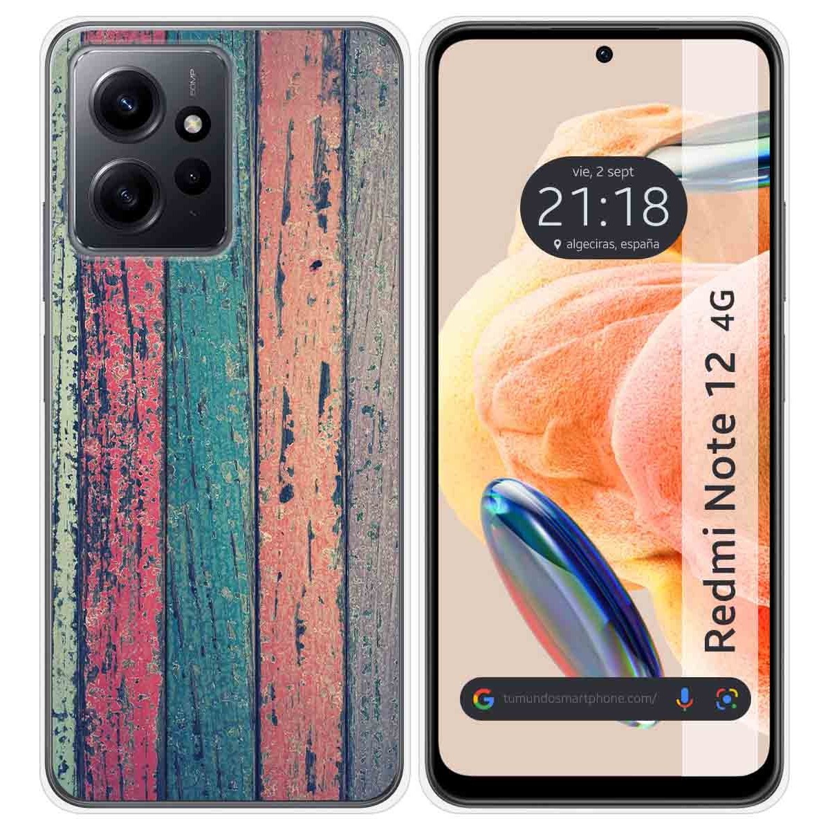 Funda Silicona compatible con Xiaomi Redmi Note 12 4G diseño Madera 10 Dibujos