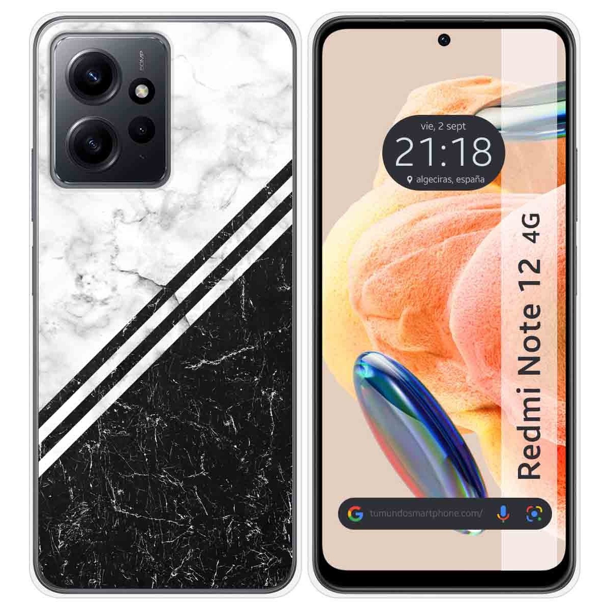 Funda Silicona compatible con Xiaomi Redmi Note 12 4G diseño Mármol 01 Dibujos