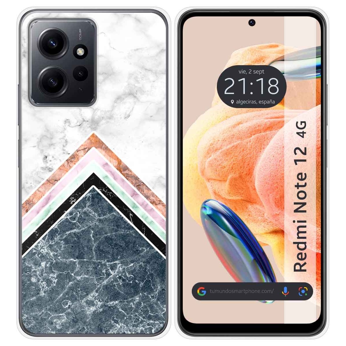 Funda Silicona compatible con Xiaomi Redmi Note 12 4G diseño Mármol 05 Dibujos