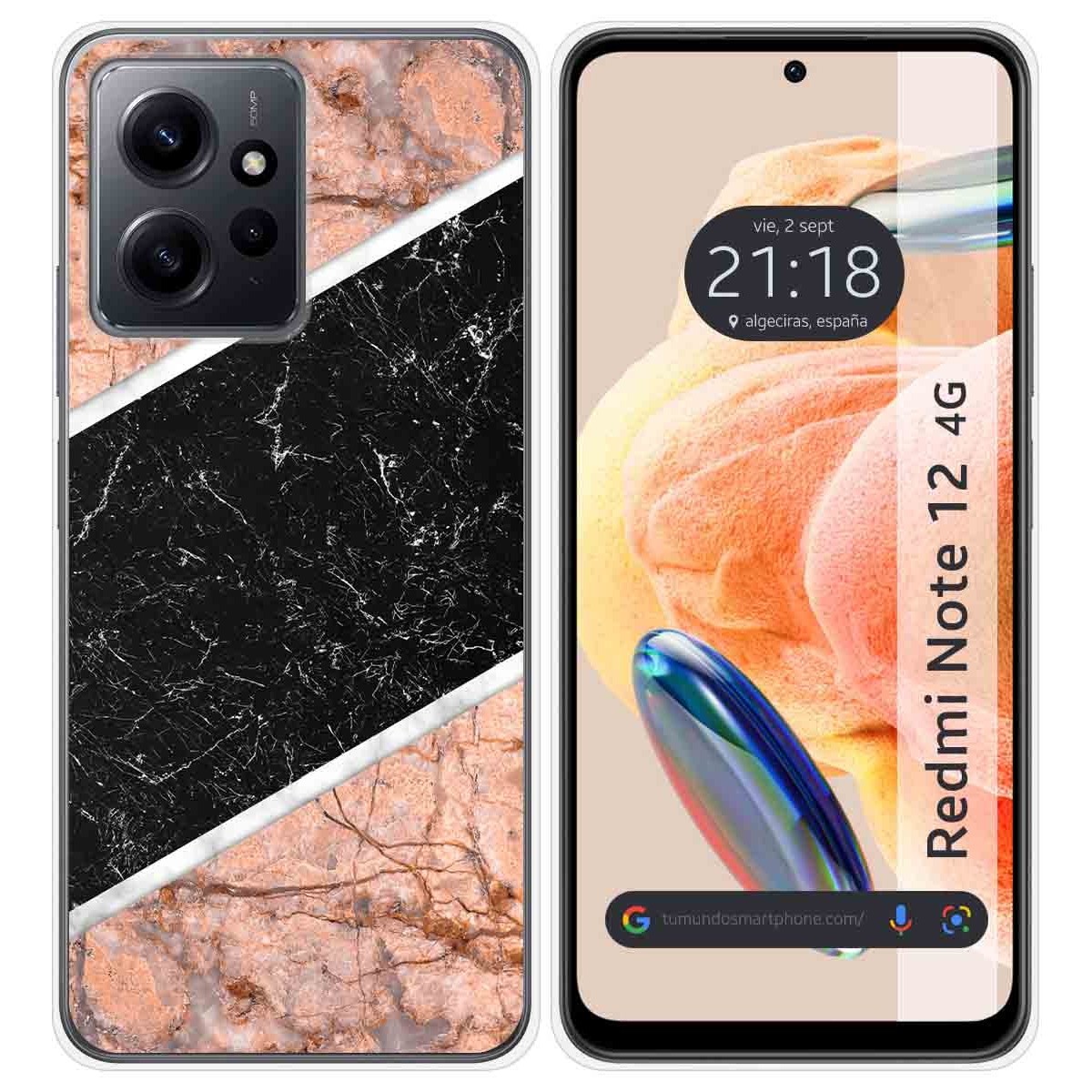 Funda Silicona compatible con Xiaomi Redmi Note 12 4G diseño Mármol 07 Dibujos