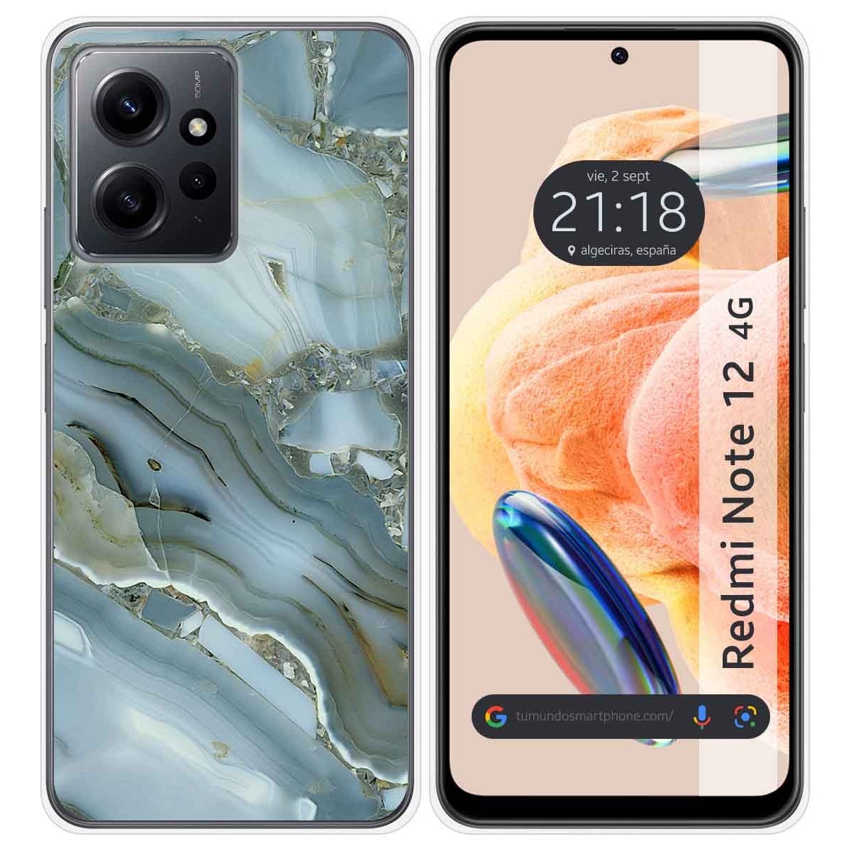 Funda Silicona compatible con Xiaomi Redmi Note 12 4G diseño Mármol 09 Dibujos