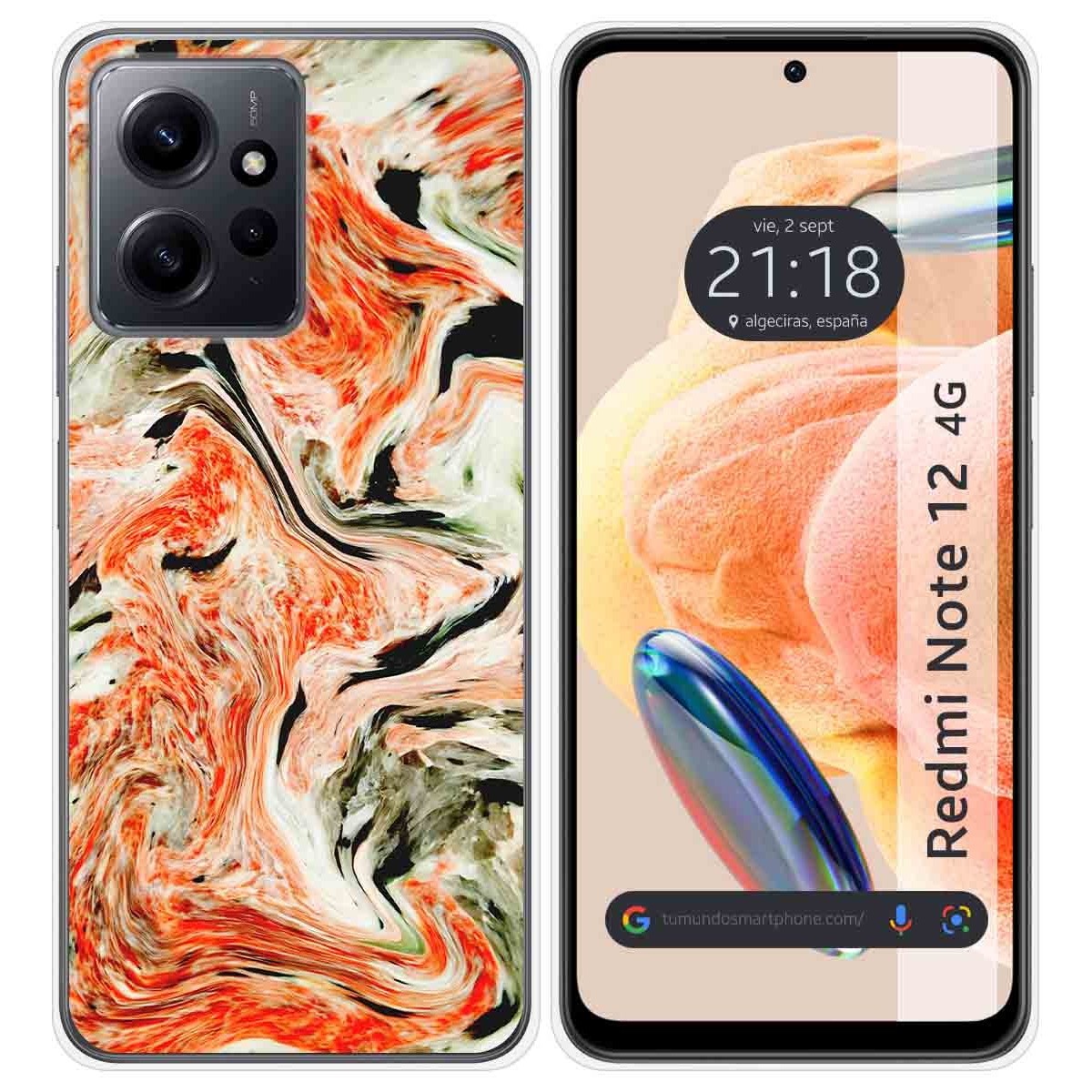Funda Silicona compatible con Xiaomi Redmi Note 12 4G diseño Mármol 12 Dibujos