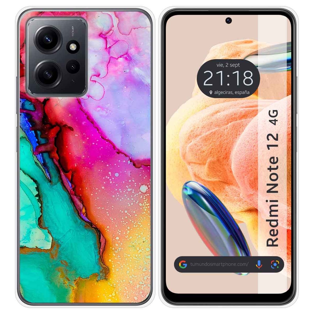 Funda Silicona compatible con Xiaomi Redmi Note 12 4G diseño Mármol 15 Dibujos