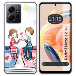 Funda Silicona compatible con Xiaomi Redmi Note 12 4G diseño Café Dibujos