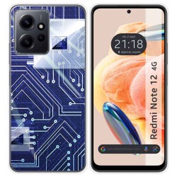 Funda Silicona compatible con Xiaomi Redmi Note 12 4G diseño Circuito Dibujos