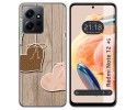Funda Silicona compatible con Xiaomi Redmi Note 12 4G diseño Corazones Madera Dibujos