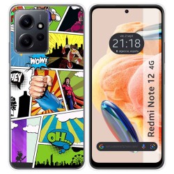 Funda Silicona compatible con Xiaomi Redmi Note 12 4G diseño Comic Dibujos