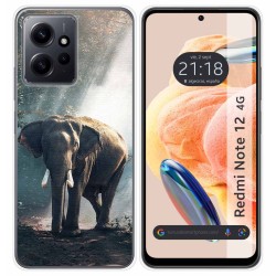 Funda Silicona compatible con Xiaomi Redmi Note 12 4G diseño Elefante Dibujos