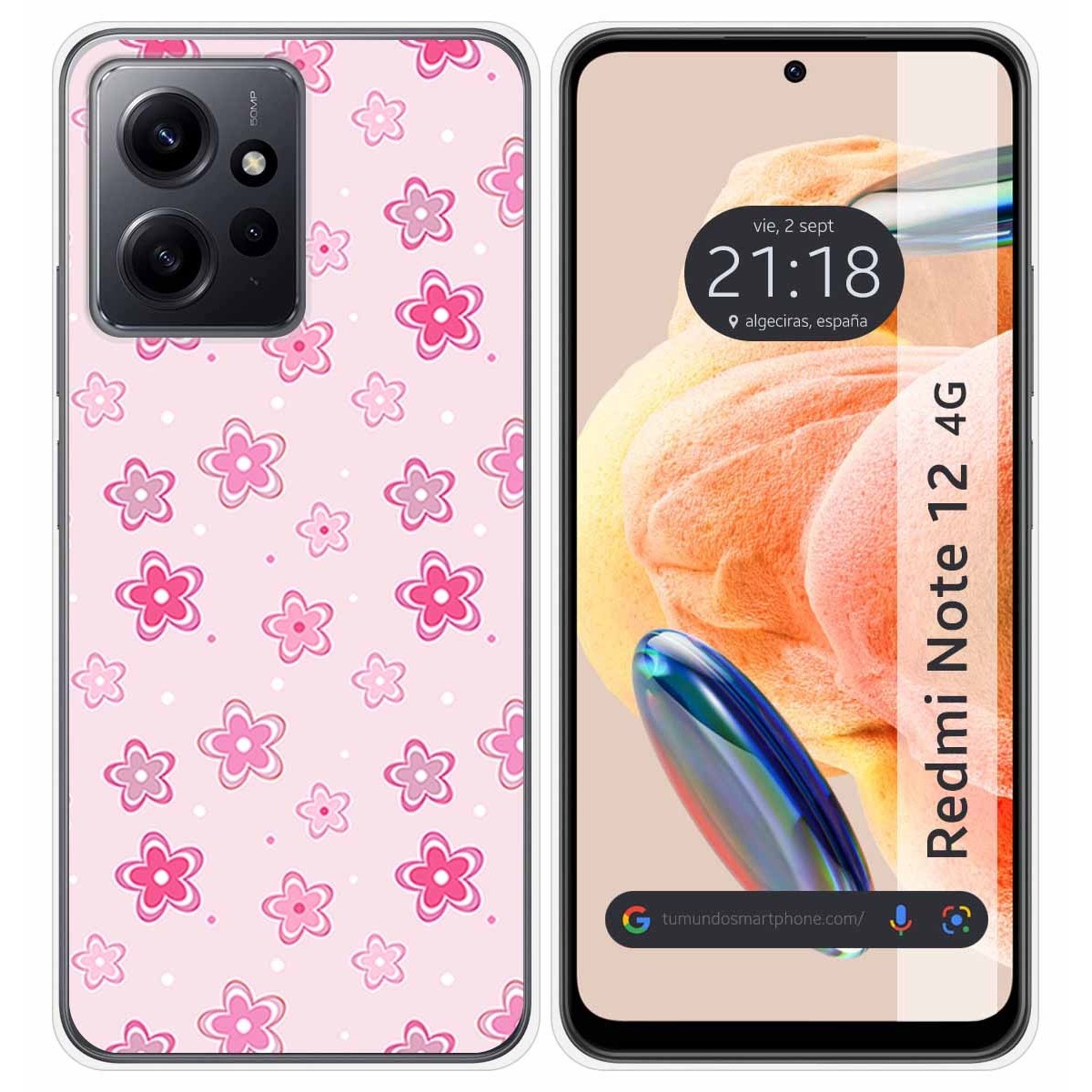 Funda Silicona compatible con Xiaomi Redmi Note 12 4G diseño Flores Dibujos