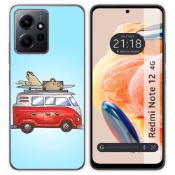 Funda Silicona compatible con Xiaomi Redmi Note 12 4G diseño Furgoneta Dibujos