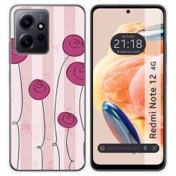 Funda Silicona compatible con Xiaomi Redmi Note 12 4G diseño Flores Vintage Dibujos