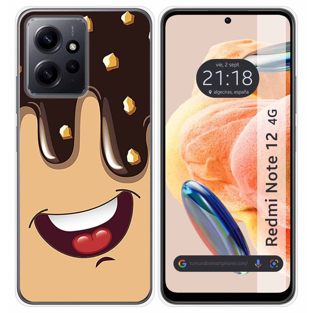 Funda Silicona compatible con Xiaomi Redmi Note 12 4G diseño Helado Chocolate Dibujos