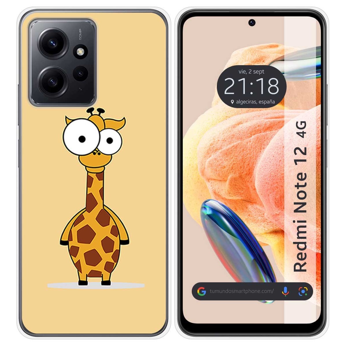 Funda Silicona compatible con Xiaomi Redmi Note 12 4G diseño Jirafa Dibujos