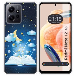 Funda Silicona compatible con Xiaomi Redmi Note 12 4G diseño Libro Cuentos Dibujos