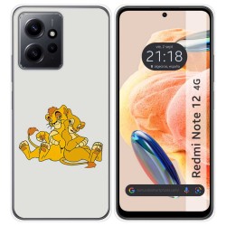 Funda Silicona compatible con Xiaomi Redmi Note 12 4G diseño Leones Dibujos