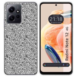 Funda Silicona compatible con Xiaomi Redmi Note 12 4G diseño Letras Dibujos