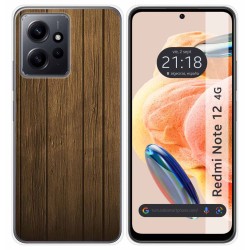 Funda Silicona compatible con Xiaomi Redmi Note 12 4G diseño Madera Dibujos
