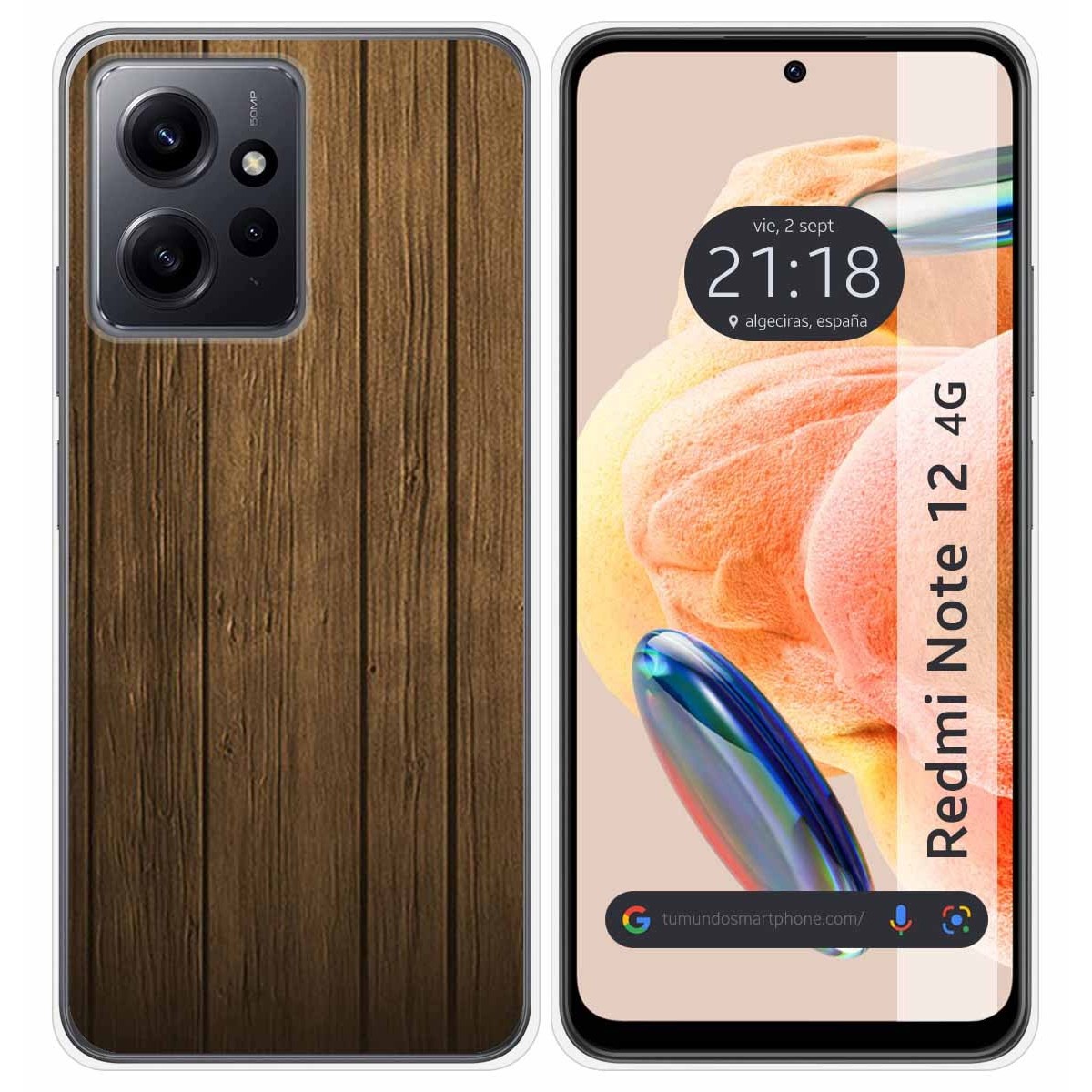 Funda Silicona compatible con Xiaomi Redmi Note 12 4G diseño Madera Dibujos