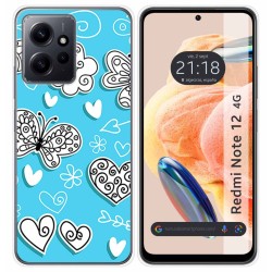 Funda Silicona compatible con Xiaomi Redmi Note 12 4G diseño Mariposas Dibujos
