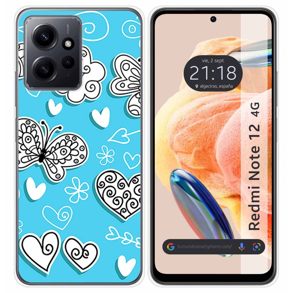 Funda Silicona compatible con Xiaomi Redmi Note 12 4G diseño Mariposas Dibujos