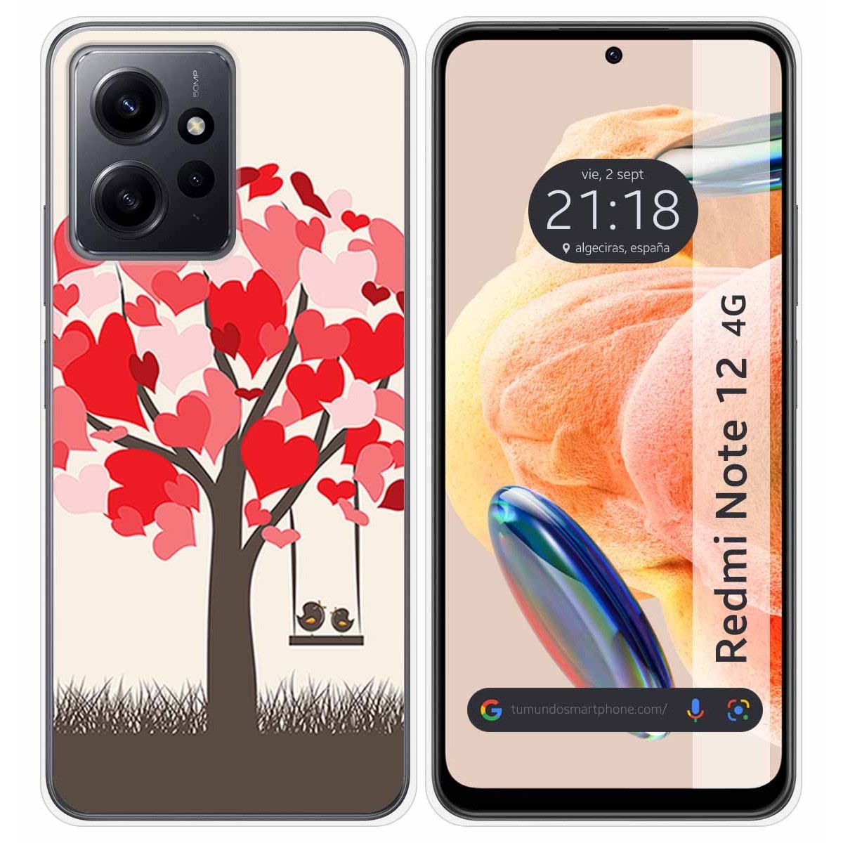 Funda Silicona compatible con Xiaomi Redmi Note 12 4G diseño Pajaritos Dibujos
