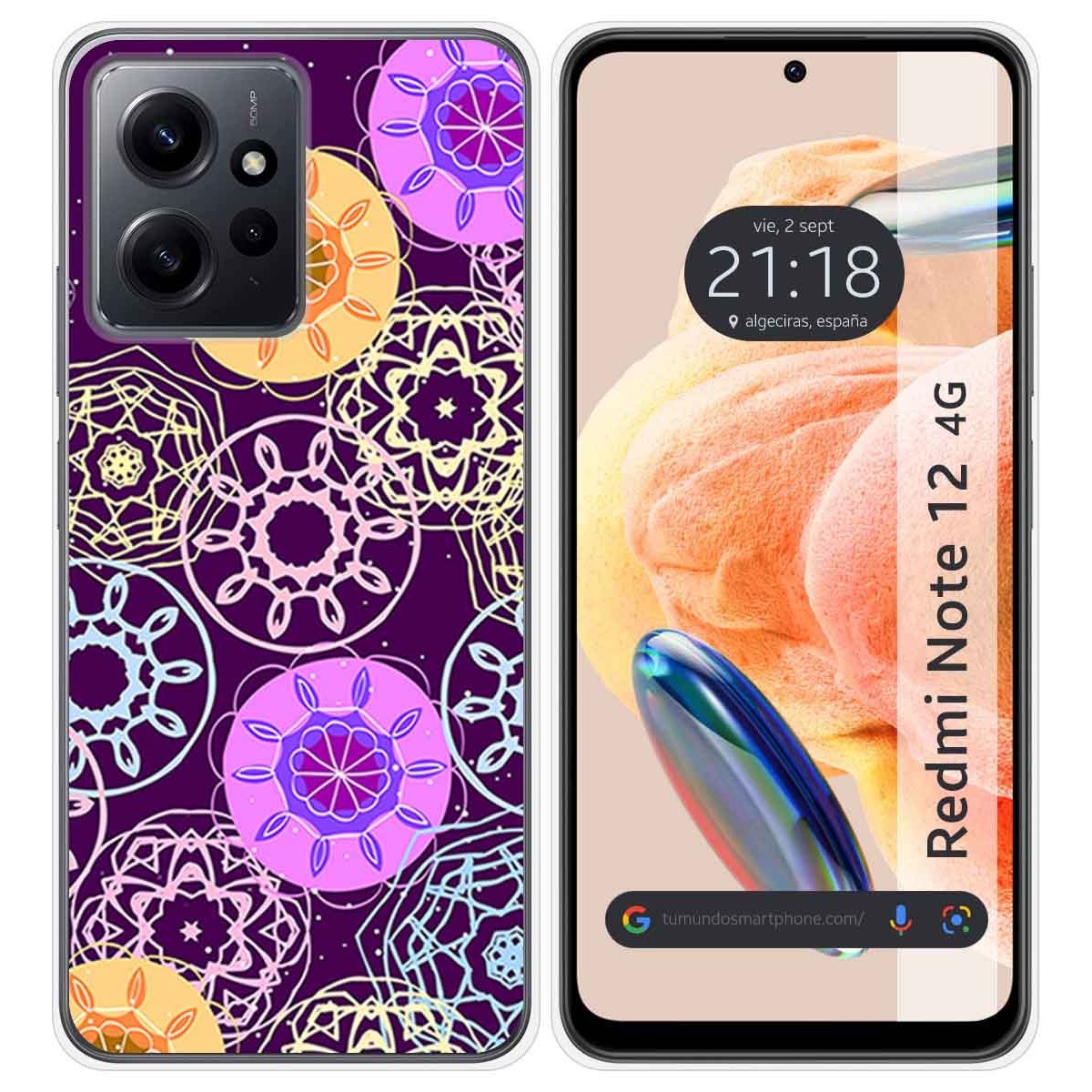 Funda Silicona compatible con Xiaomi Redmi Note 12 4G diseño Radial Dibujos