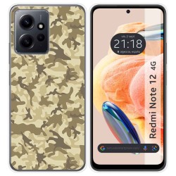 Funda Silicona compatible con Xiaomi Redmi Note 12 4G diseño Sand Camuflaje Dibujos