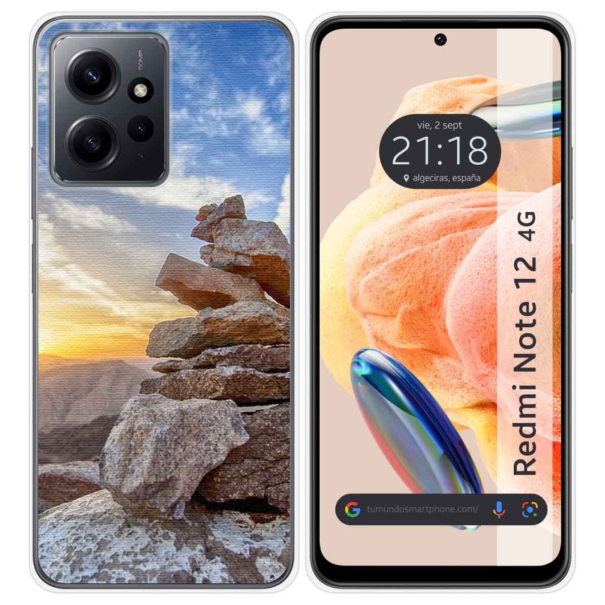 Funda Silicona compatible con Xiaomi Redmi Note 12 4G diseño Sunset Dibujos
