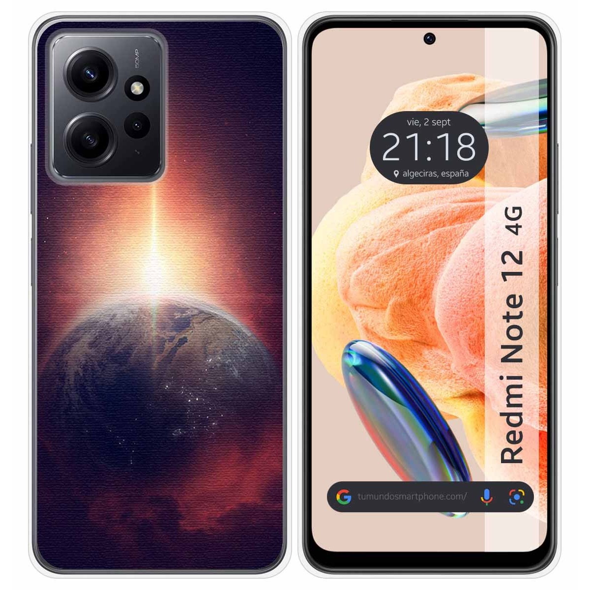 Funda Silicona compatible con Xiaomi Redmi Note 12 4G diseño Tierra Dibujos