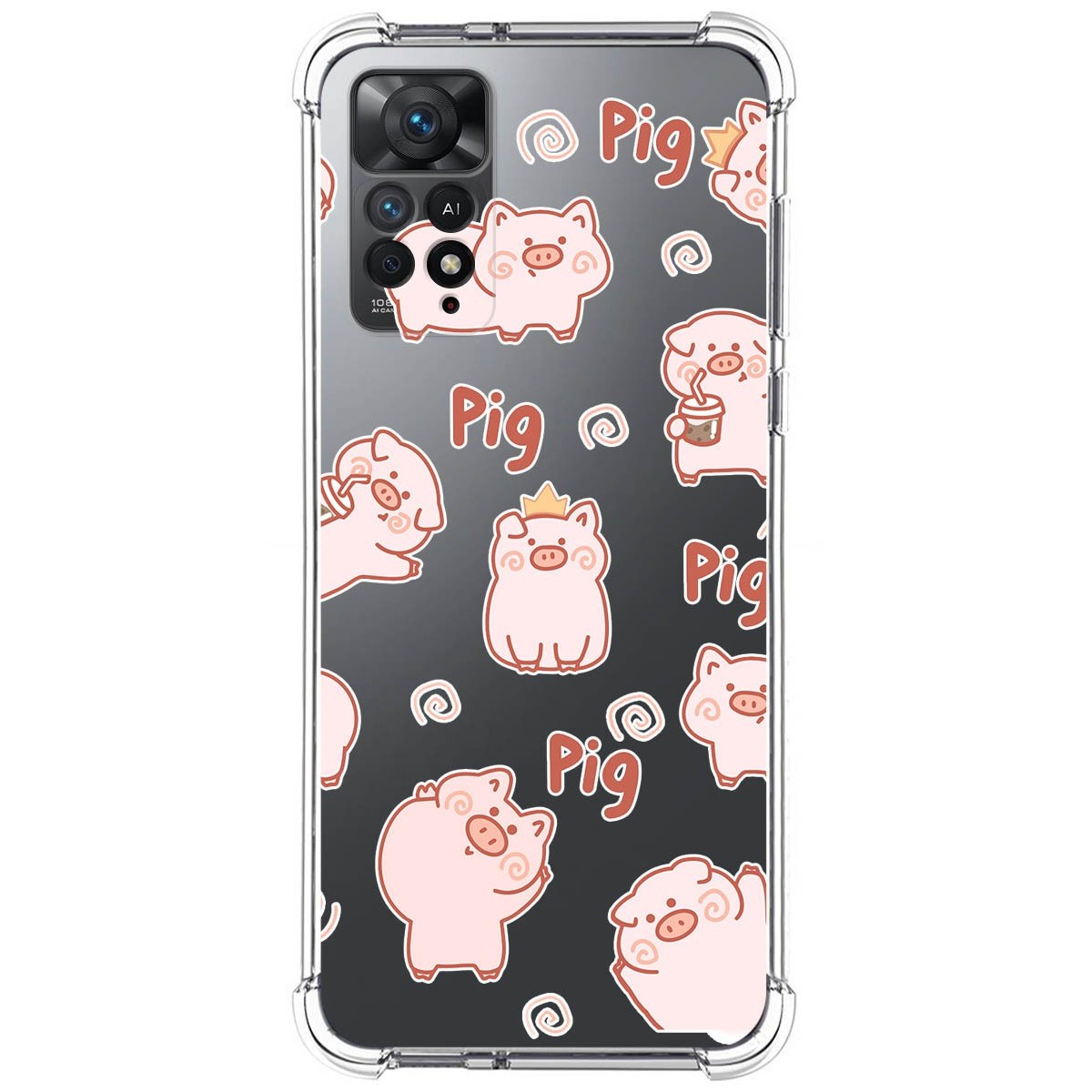 Funda Silicona Antigolpes compatible con Xiaomi Redmi Note 12 Pro 4G diseño Cerdos Dibujos
