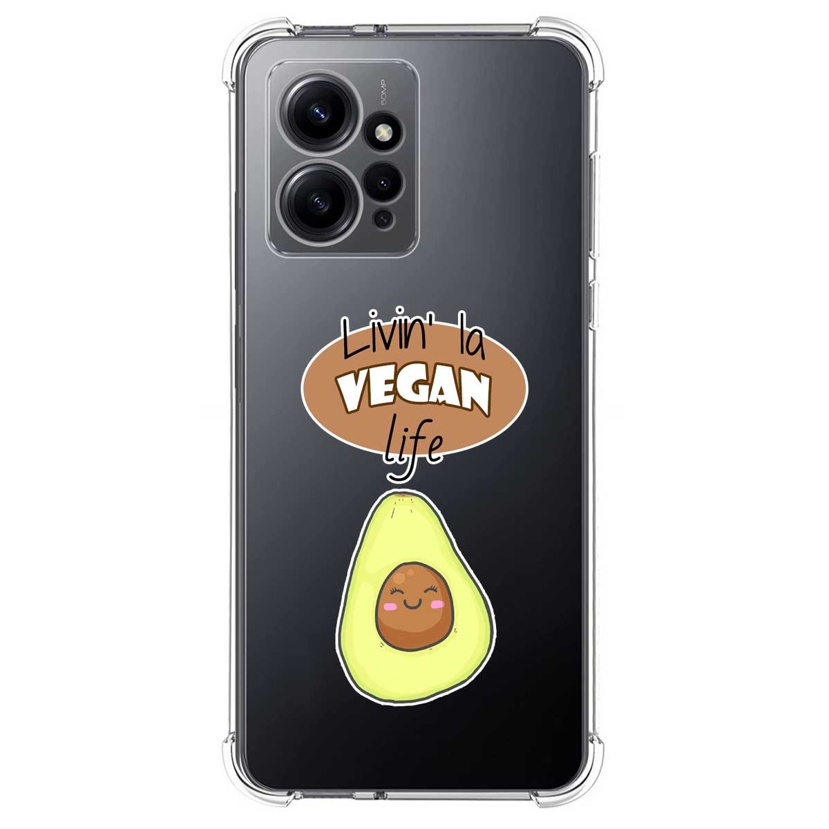 Funda Silicona Antigolpes compatible con Xiaomi Redmi Note 12 4G diseño Vegan Life Dibujos