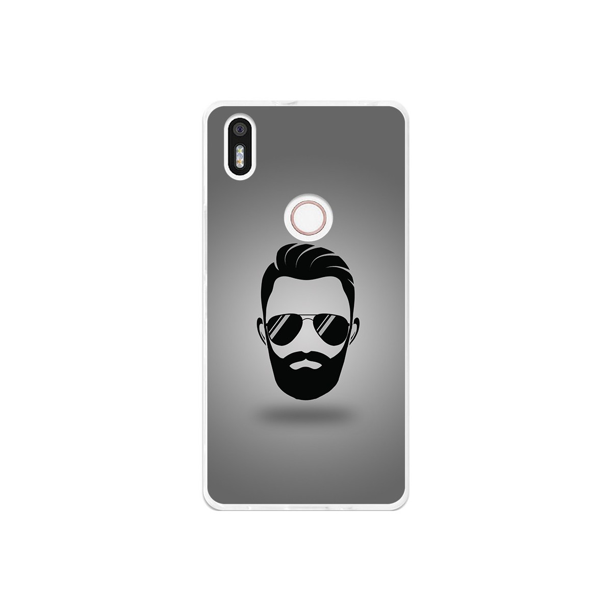 Funda Gel Tpu para Bq Aquaris X5 Plus Diseño Barba Dibujos