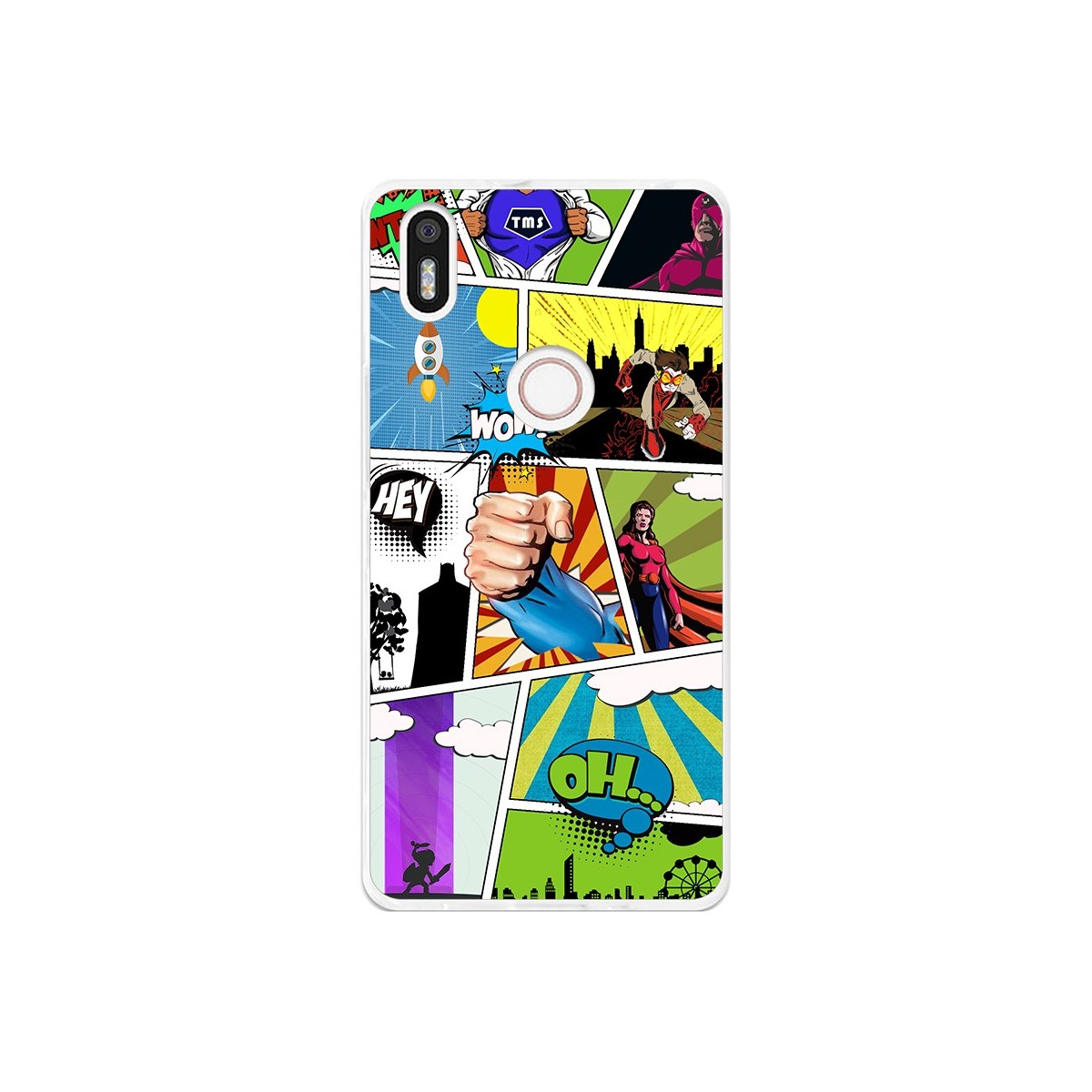 Funda Gel Tpu para Bq Aquaris X5 Plus Diseño Comic Dibujos