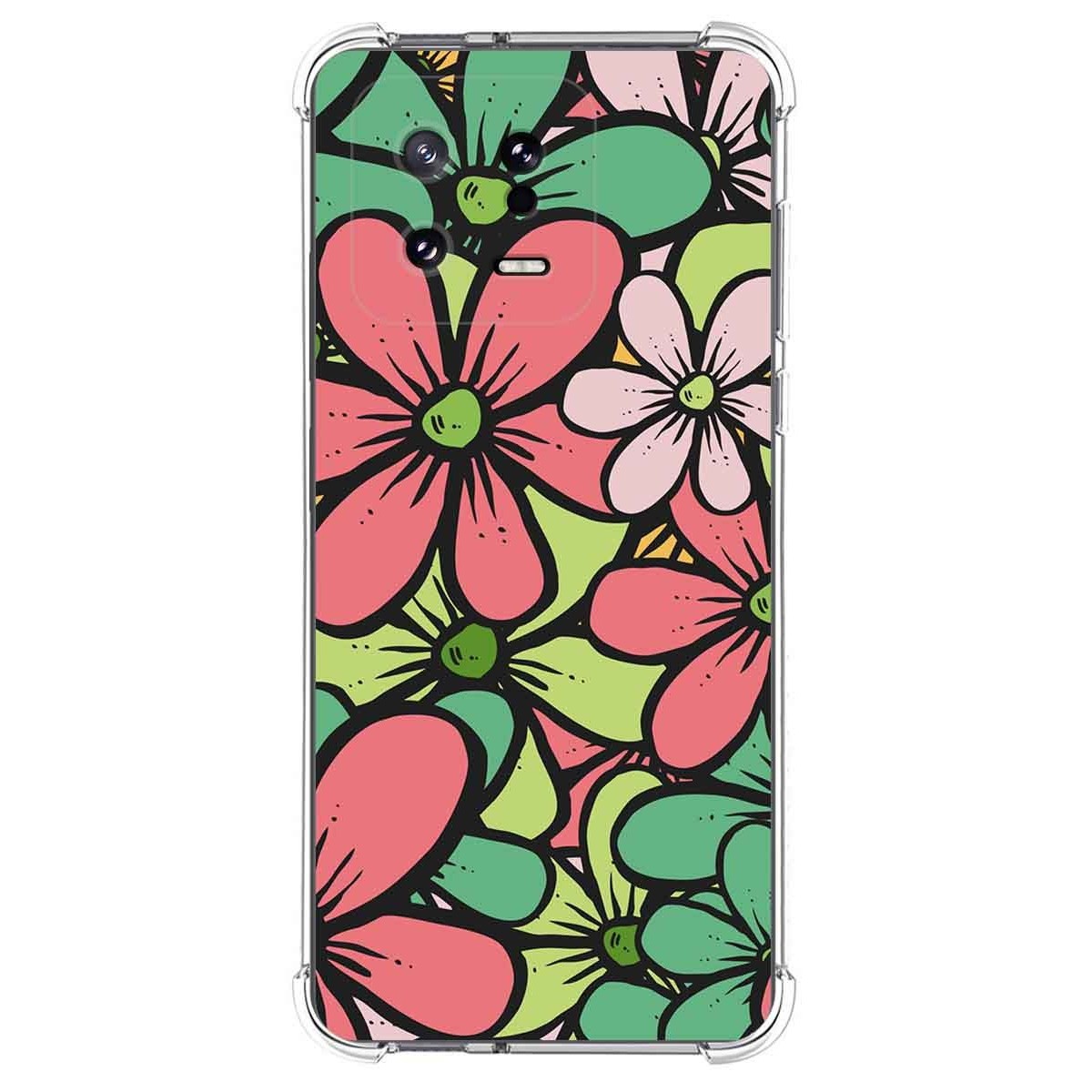 Funda Silicona Antigolpes compatible con Xiaomi 13 5G diseño Flores 02 Dibujos