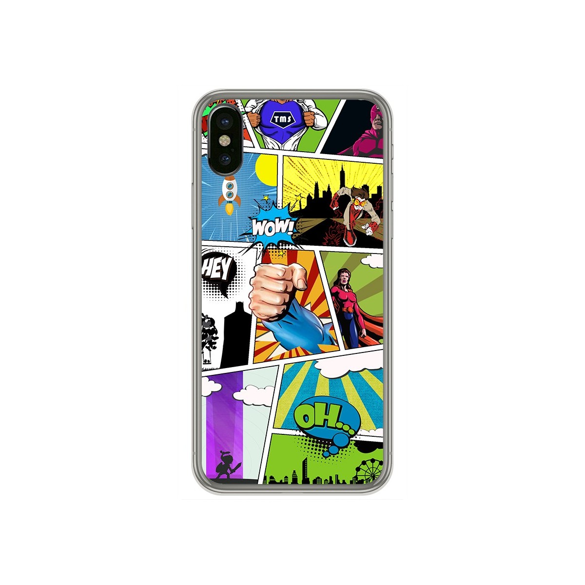 Funda Gel Tpu para Iphone X / XS Diseño Comic Dibujos