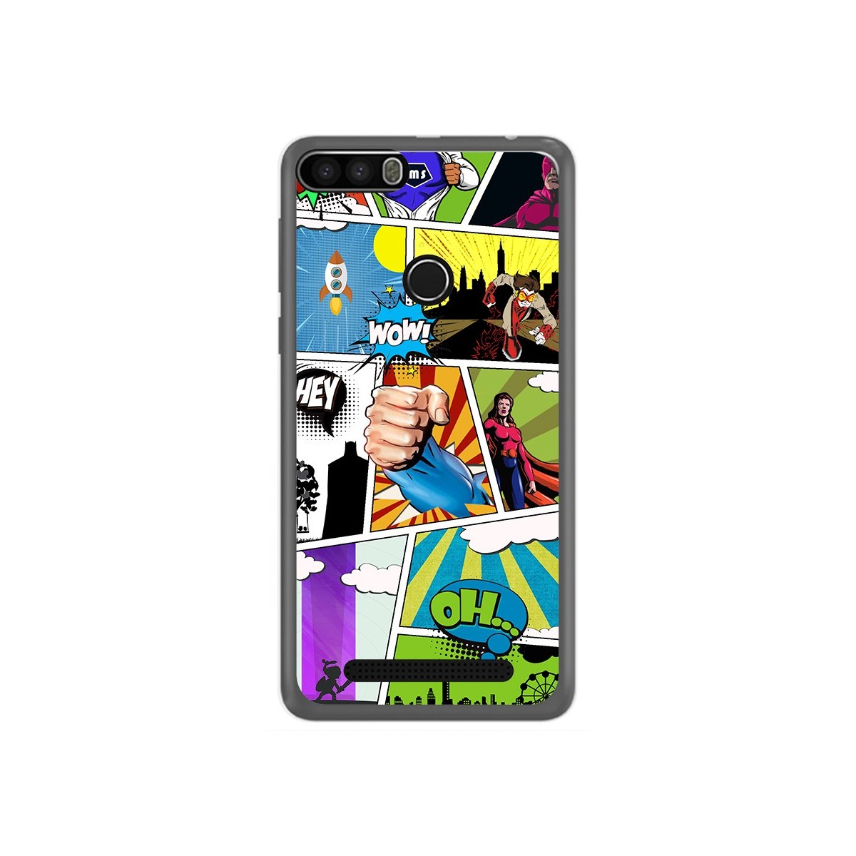 Funda Gel Tpu para Leagoo Kiicaa Power Diseño Comic Dibujos